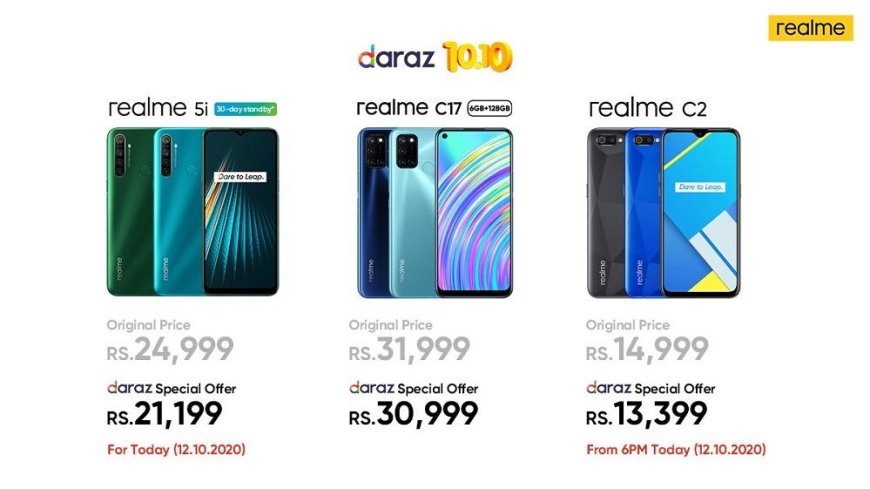 10.10 Sale offers live at realme official store on Daraz